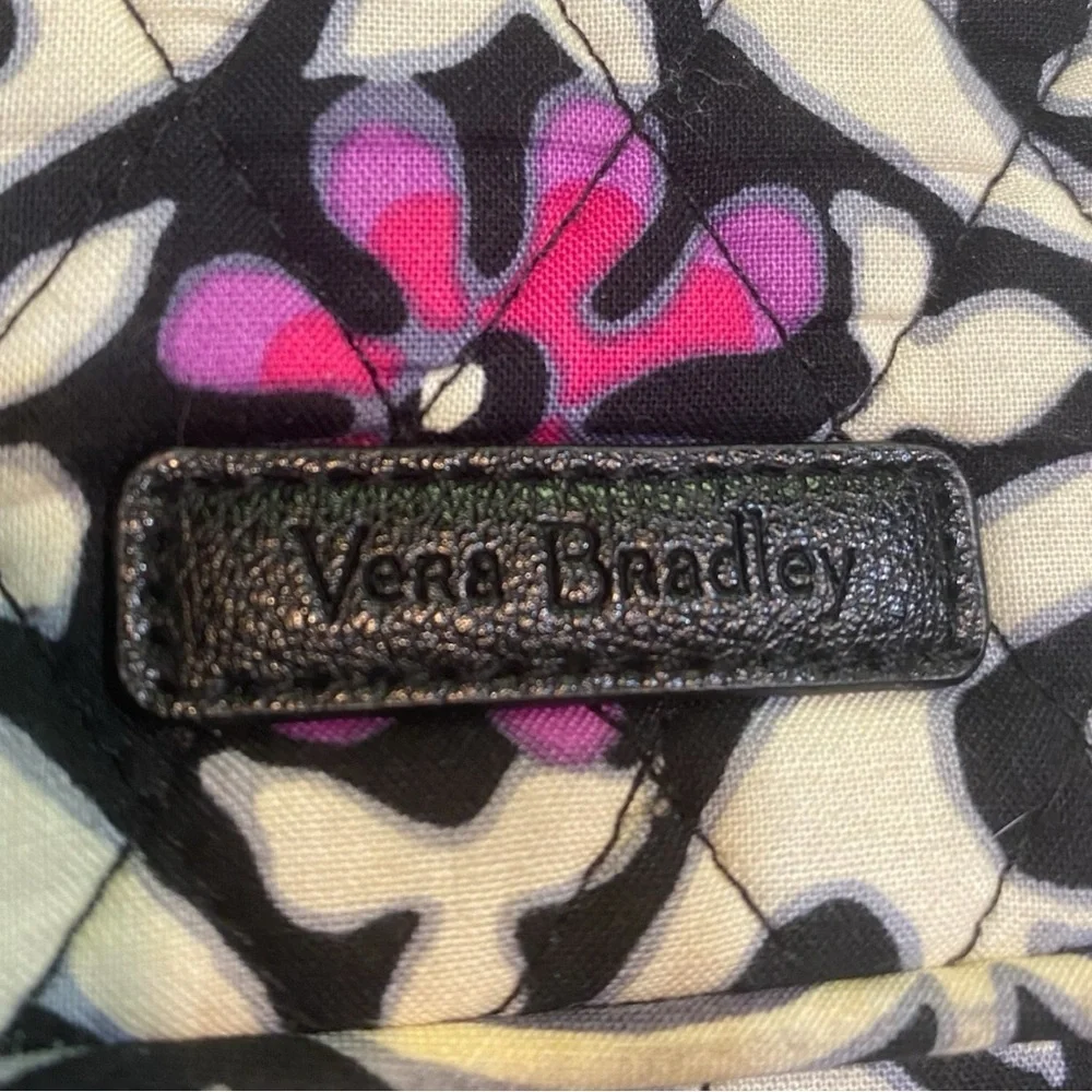 Vera Bradley Messenger Scroll Medallion Black and Pink Floral Crossbody Bag